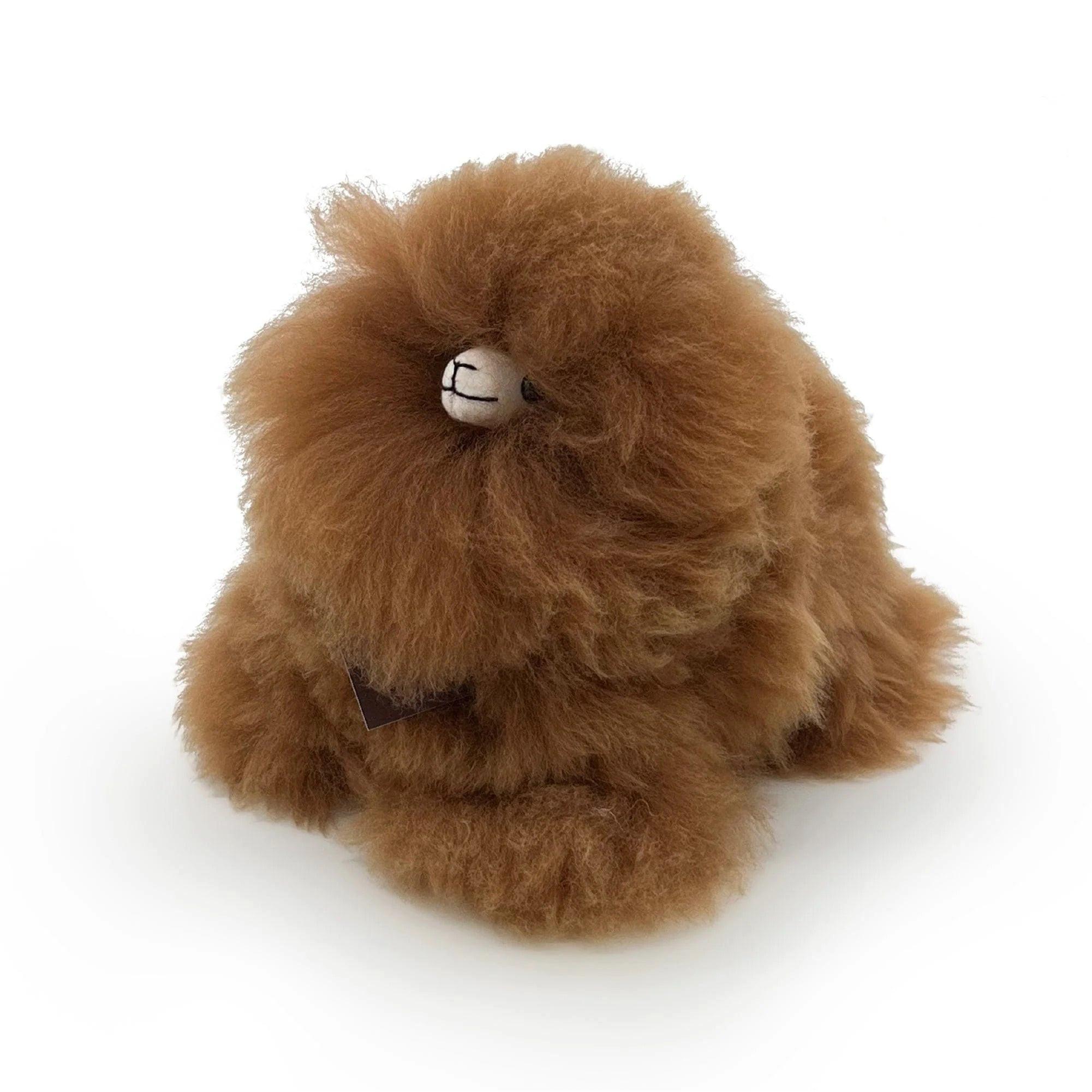 Inkari  Alpaka Kuscheltier Mini (15 cm) - Fluff Monster - Hazelnut 