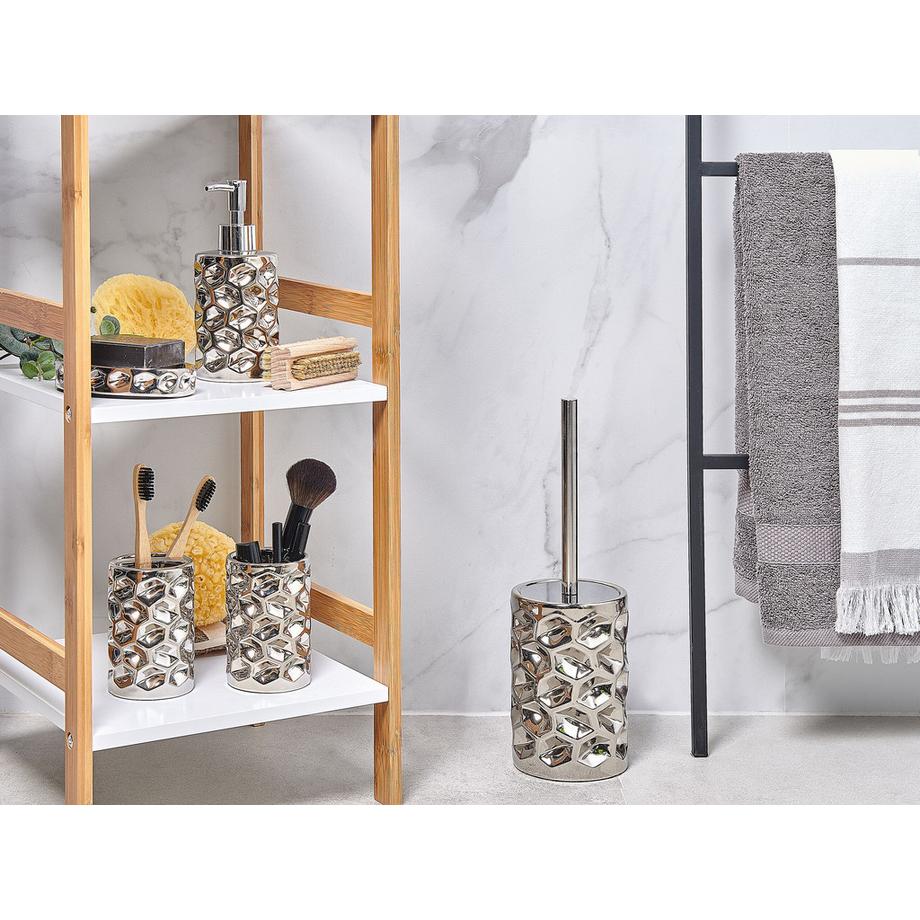 Beliani Badaccessoires Set 5-teilig aus Keramik Glamourös TIRUA  