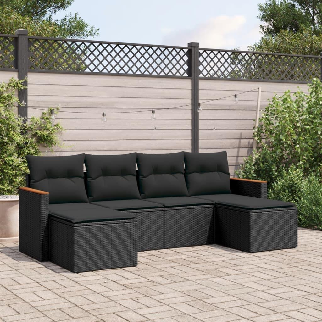 VidaXL set divano da giardino Polirattan  