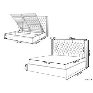 Beliani Letto contenitore en Velluto Retrò LUBBON  