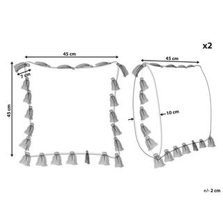 Beliani Dekokissen 2er Set aus Baumwolle Boho LYNCHIS  