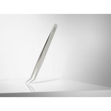 Pinzette für Wimpern, abgewinkelt & super Volumen, Inox