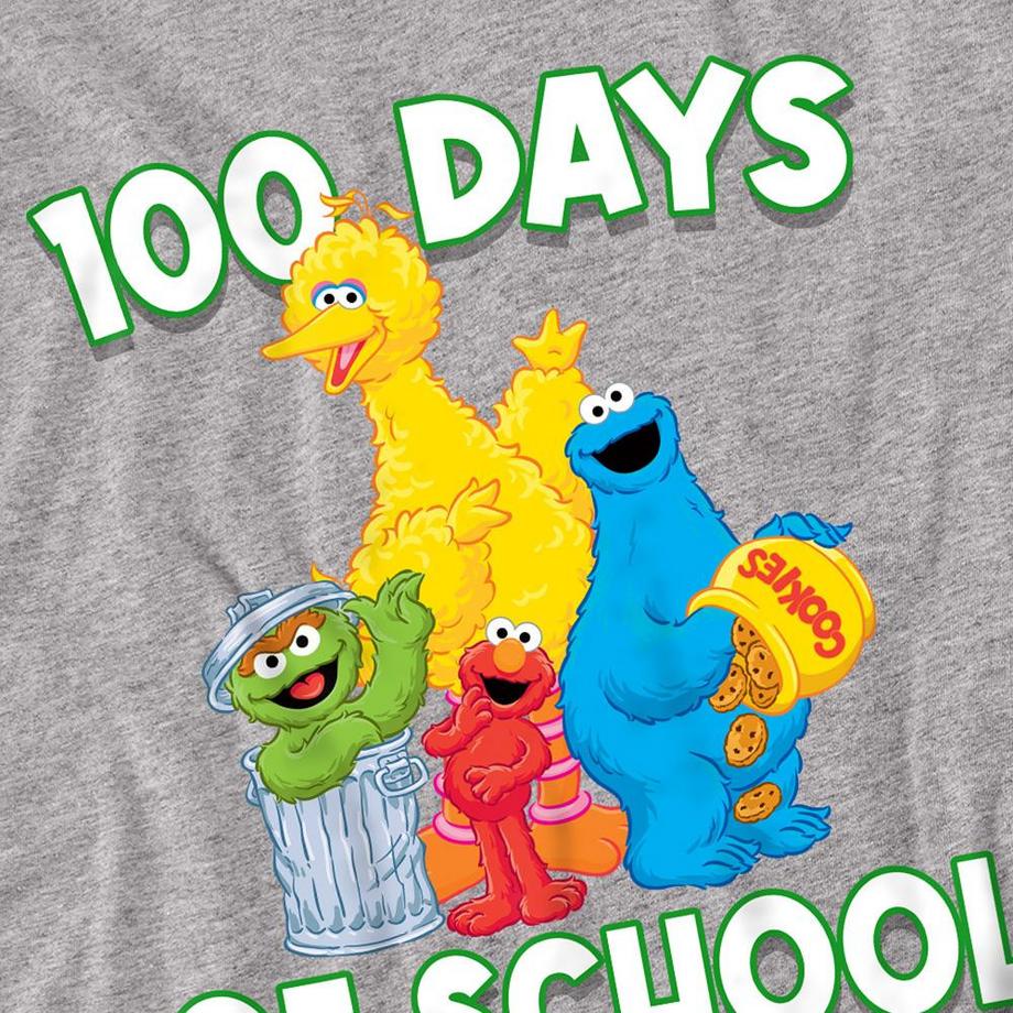 Sesame Street T-Shirt Manches Longues 100 Days Of School  