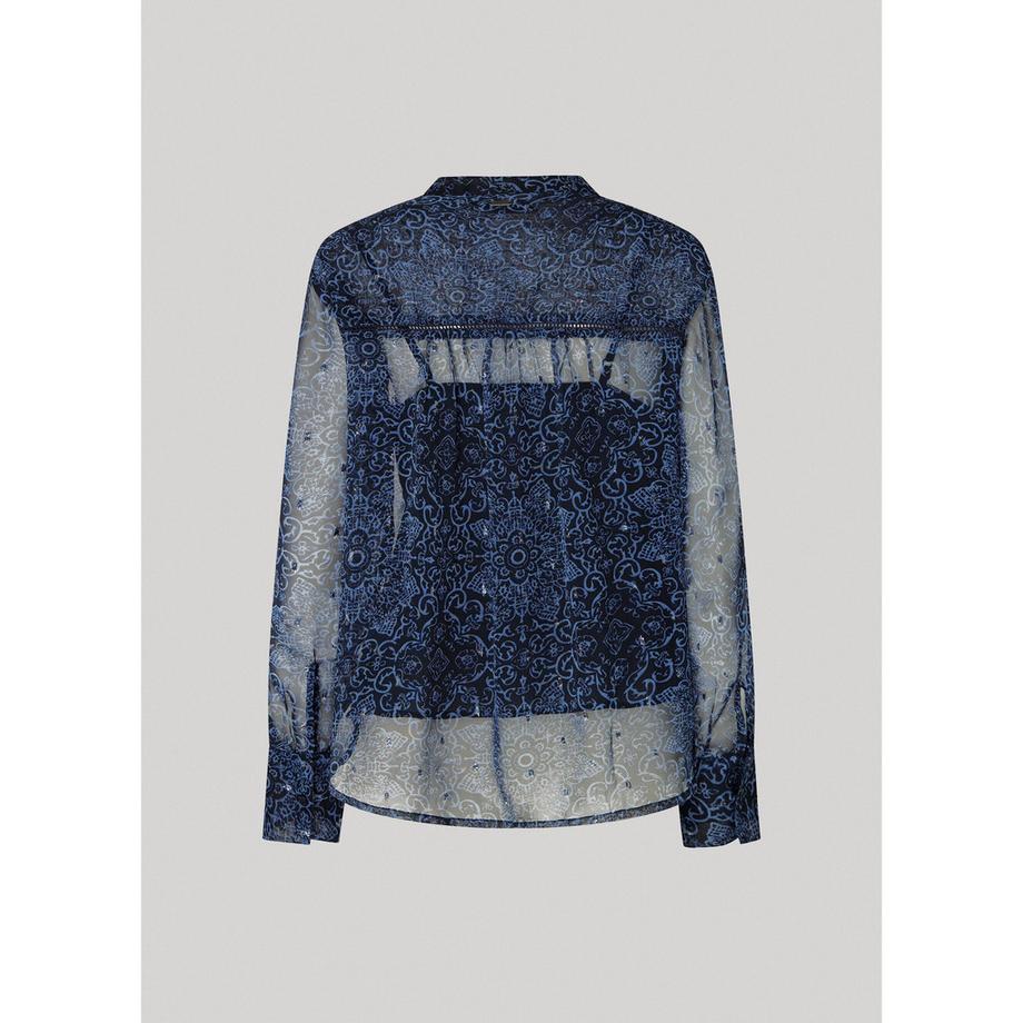 Pepe Jeans London Clementine Blusa in Chiffon Semitrasparente  