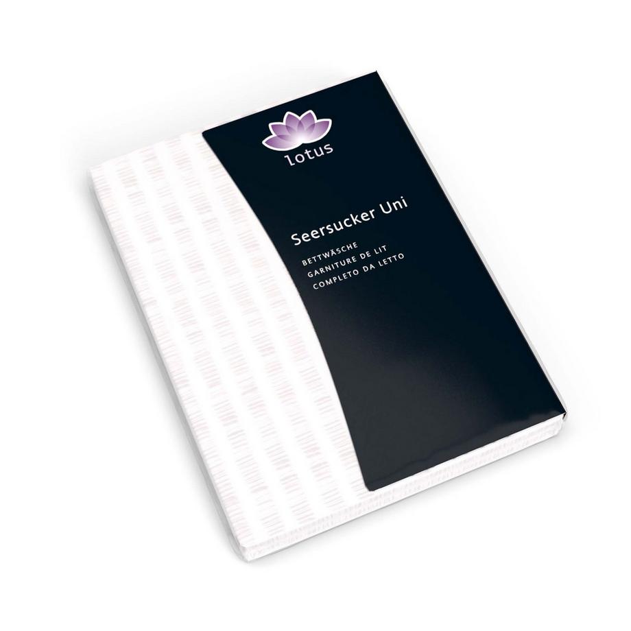 Lotus Bettwaren Lotus Biancheria da Letto Raso Seersucker Tinta Unita  