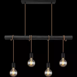 mutoni Lampada a sospensione Leo metallo nero opaco 4xE27  