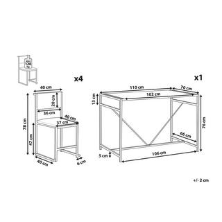 Beliani Esszimmer Set aus MDF-Platte Industriell BURTON  