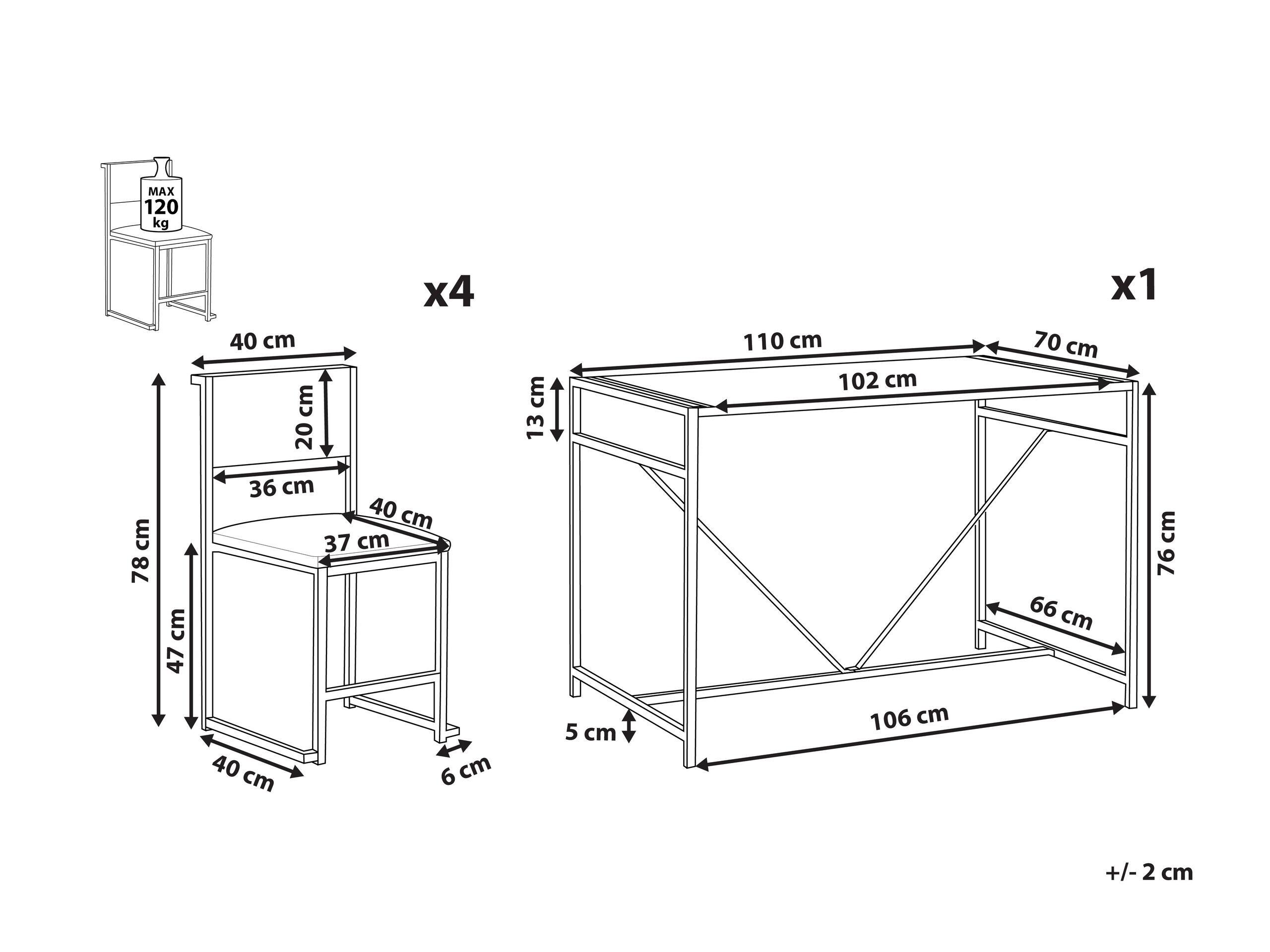 Beliani Esszimmer Set aus MDF-Platte Industriell BURTON  