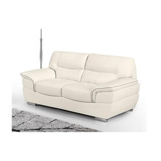 Vente-unique Couchgarnitur Leder 3+2 Elfenbein THIBAULT  