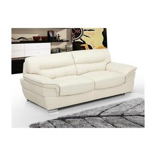 Vente-unique Couchgarnitur Leder 3+2 Elfenbein THIBAULT  