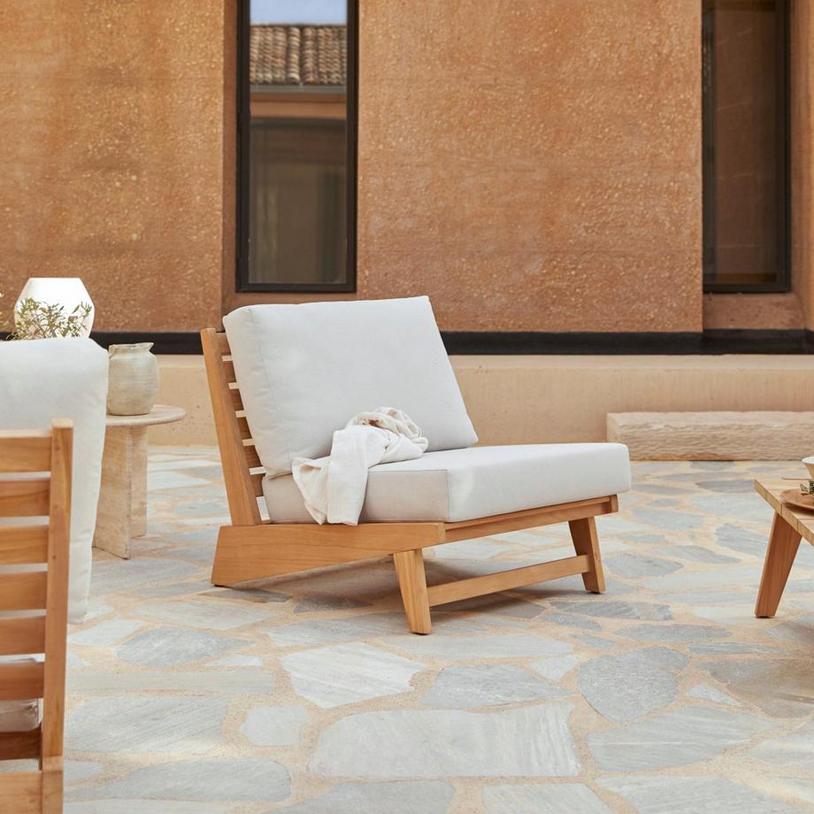 Tikamoon Fauteuil de jardin en teck massif Olia  