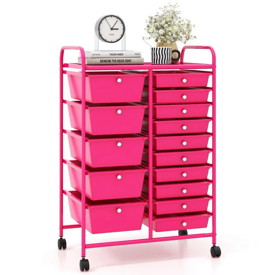 Northix Chariot de rangement avec 15 tiroirs  