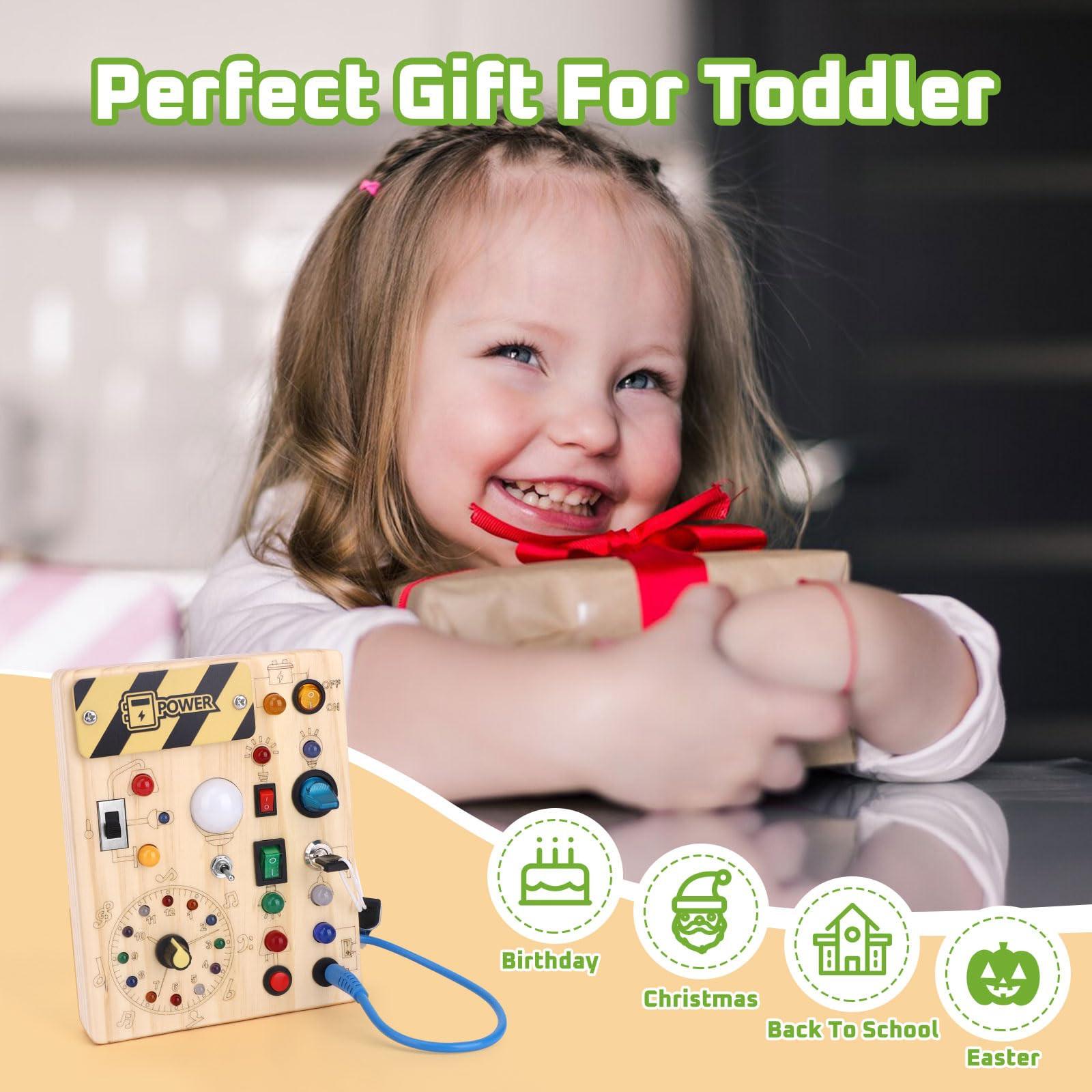 Activity-board  Busy Board Activity Board Jouet sensoriel avec 10 interrupteurs et 23 lumières LED 