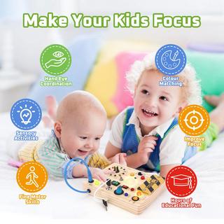 Activity-board  Busy Board Activity Board Jouet sensoriel avec 10 interrupteurs et 23 lumières LED 