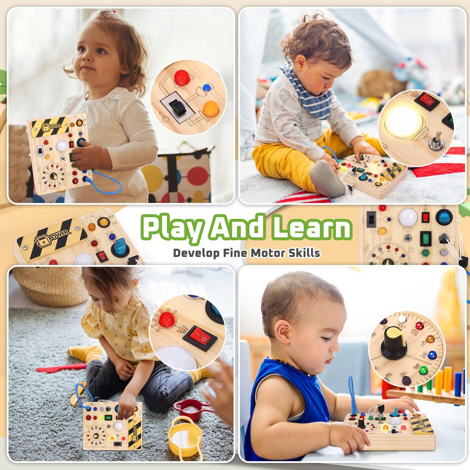 Activity-board  Busy Board Activity Board Jouet sensoriel avec 10 interrupteurs et 23 lumières LED 