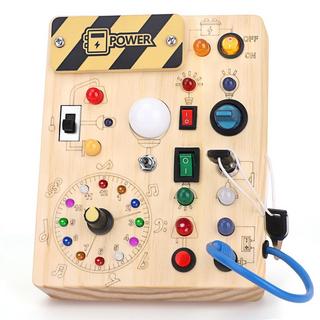 Activity-board  Busy Board Activity Board Jouet sensoriel avec 10 interrupteurs et 23 lumières LED 