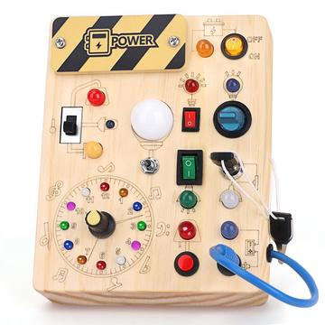 Busy Board Activity Board Jouet sensoriel avec 10 interrupteurs et 23 lumières LED