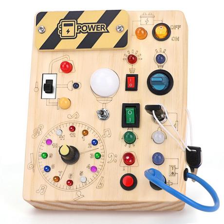 Activity-board  Busy Board Activity Board Jouet sensoriel avec 10 interrupteurs et 23 lumières LED 