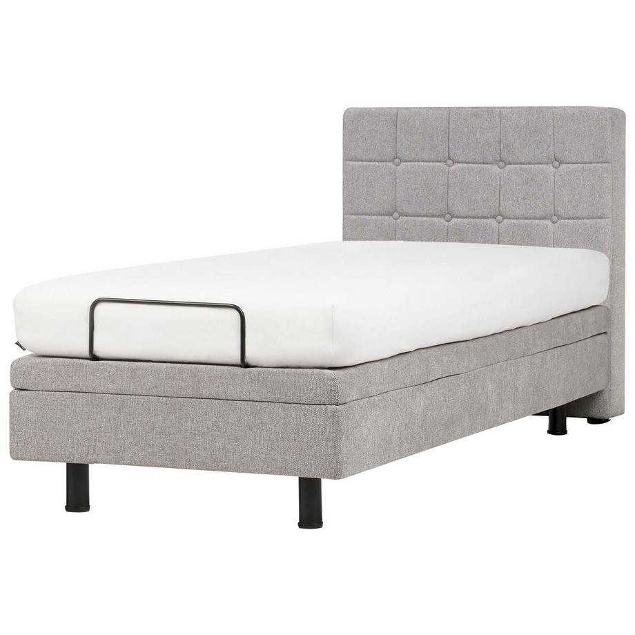 Beliani Lit réglable en Tissu Traditionnel DUKE  