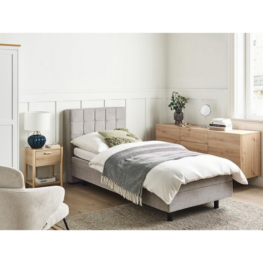 Beliani Lit réglable en Tissu Traditionnel DUKE  