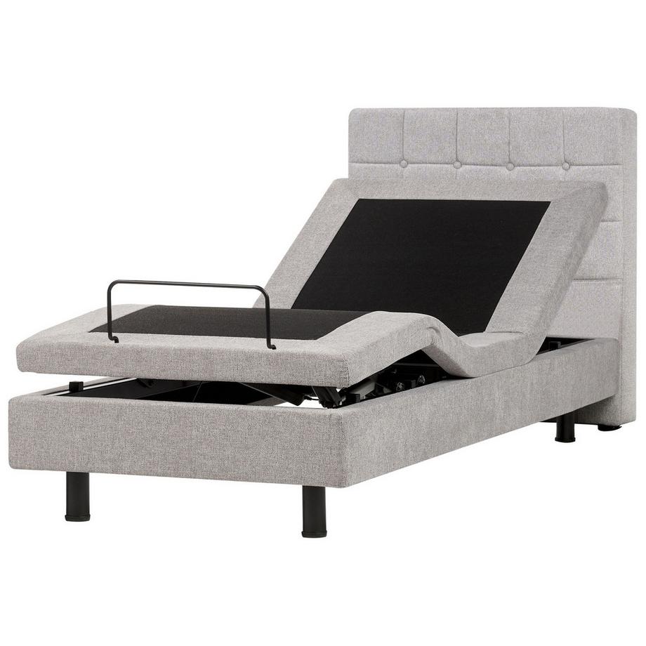 Beliani Lit réglable en Tissu Traditionnel DUKE  