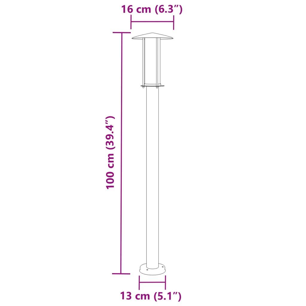 VidaXL Lampadaire d'extérieur acier inoxydable  