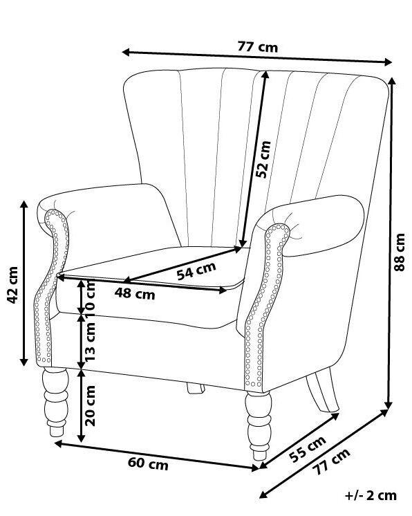 Beliani Fauteuil en Velours Rétro SVEDALA  