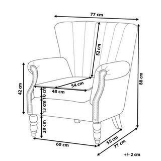 Beliani Fauteuil en Velours Rétro SVEDALA  