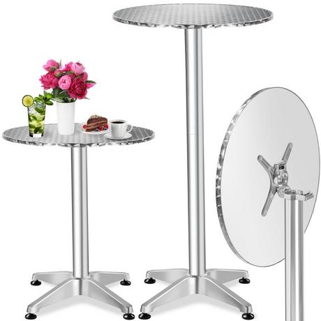 Tectake Aluminium Bistrotisch Ø60cm klappbar höhenverstellbar  