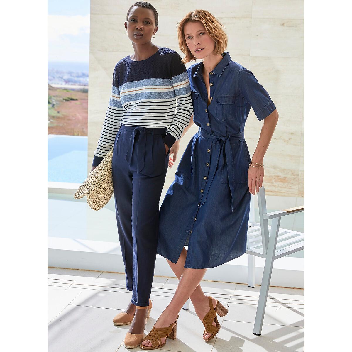 La Redoute Collections Ausgestelltes Denim Midikleid  