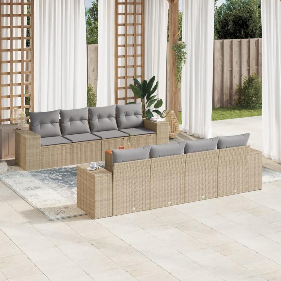 VidaXL set divano da giardino Polirattan  