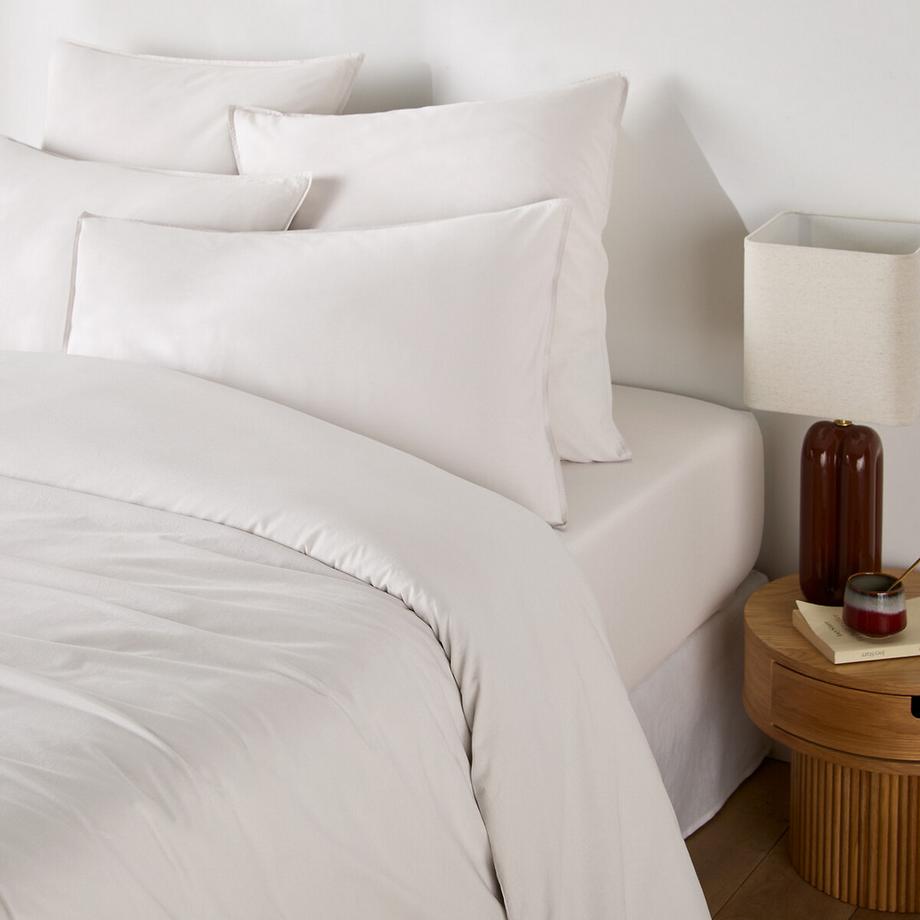 Housse de couette unie en coton lavé