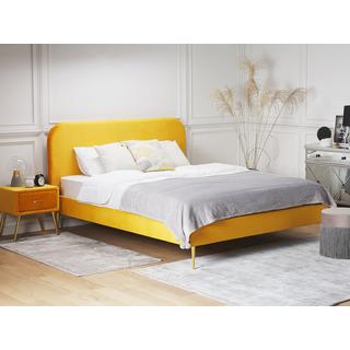 Beliani Letto con rete a doghe en Velluto Glamour FLAYAT  