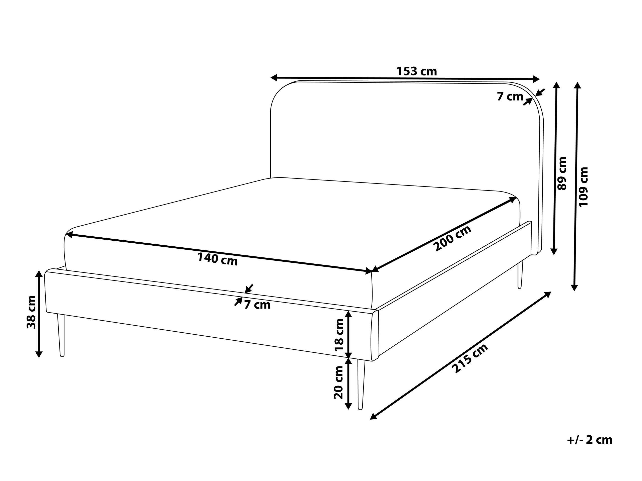 Beliani Letto con rete a doghe en Velluto Glamour FLAYAT  