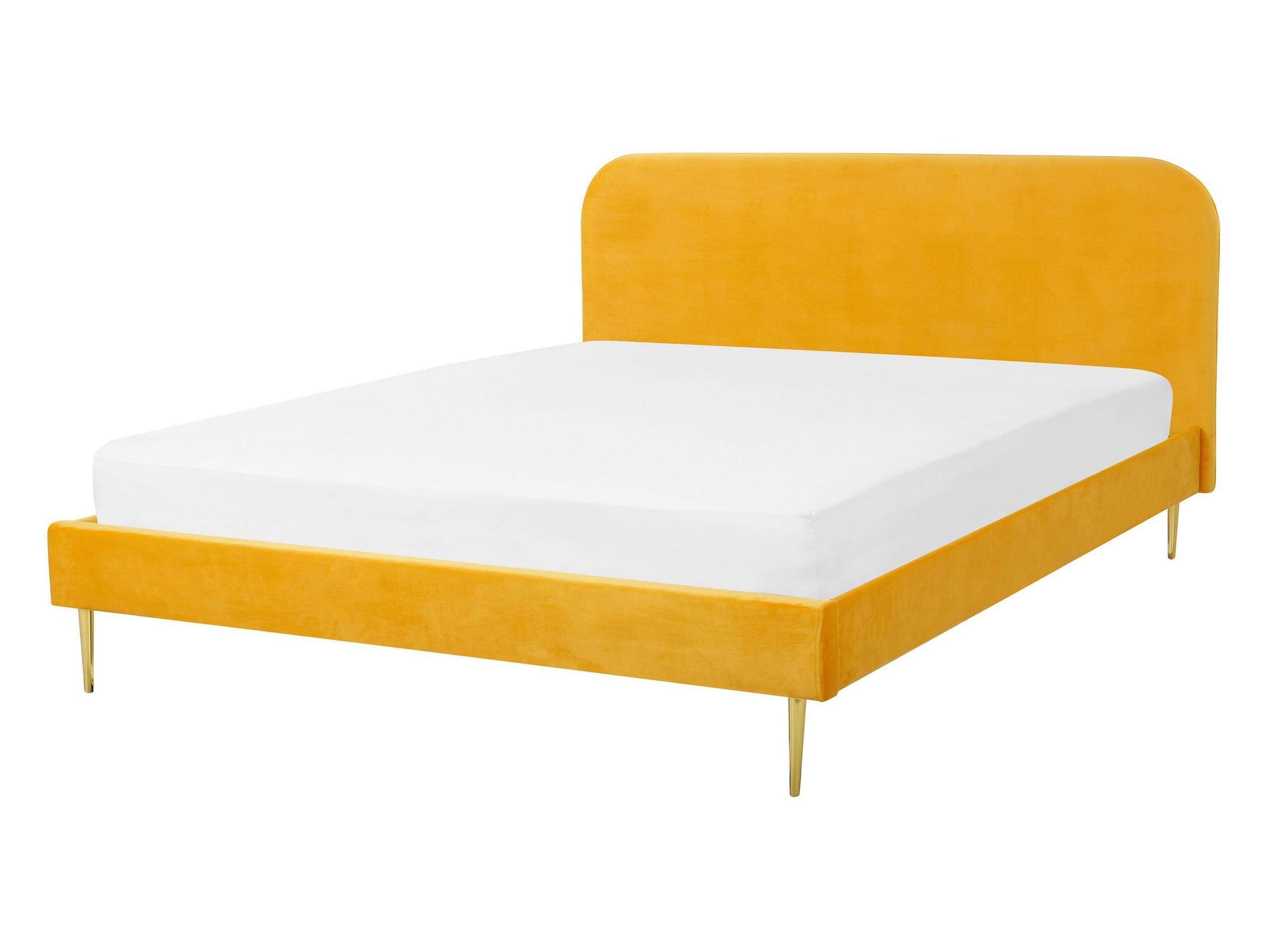 Beliani Letto con rete a doghe en Velluto Glamour FLAYAT  