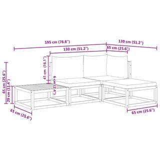 VidaXL Garten sofagarnitur akazienholz  