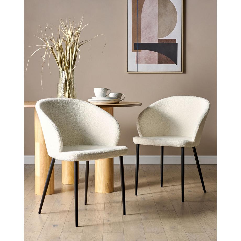 Beliani Lot de 2 chaises de salle à manger en Bouclé  MASON  