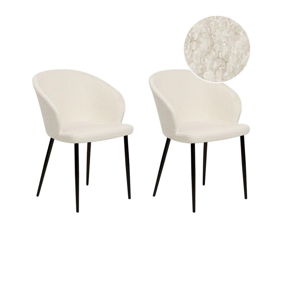 Lot de 2 chaises de salle à manger en Bouclé  MASON