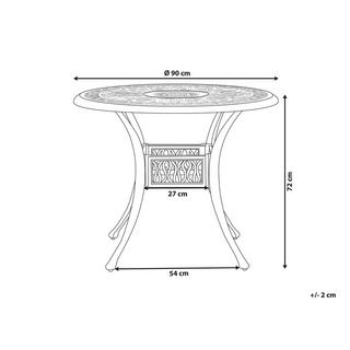 Beliani Table à manger 4 places en Aluminium Rétro ANCONA  