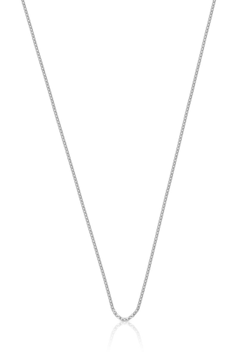 MUAU Schmuck  Collier forçat ronde en or blanc 750, 1,2mm, 42cm 