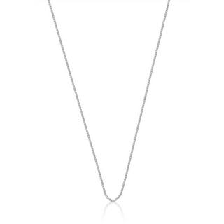 MUAU Schmuck  Collier forçat ronde en or blanc 750, 1,2mm, 42cm 