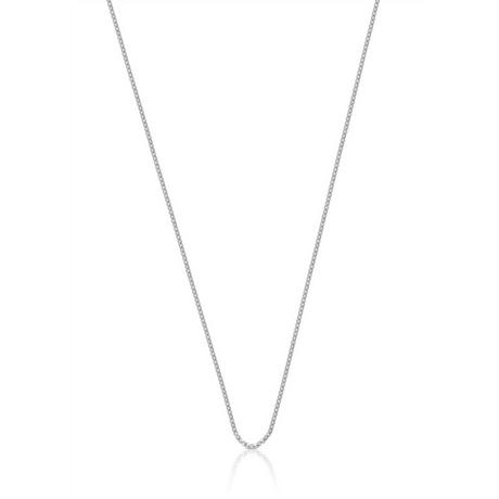 MUAU Schmuck  Collier forçat ronde en or blanc 750, 1,2mm, 42cm 