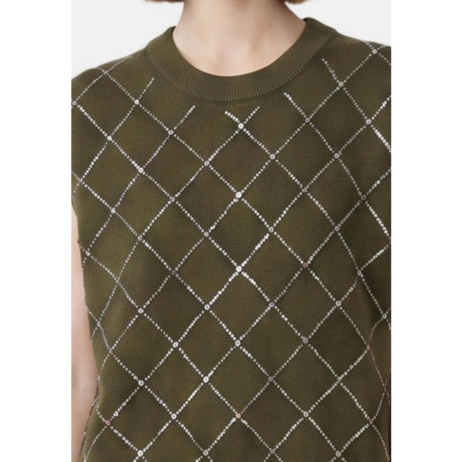 Chiara Ferretti Blouse sans manches à motif losange  
