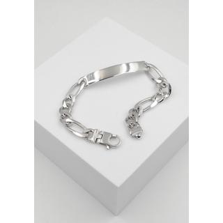 MUAU Schmuck  Plaketten-Armband Silber 925 Figaro, 8mm, 19cm 