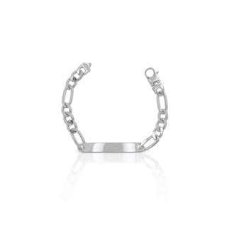 MUAU Schmuck  Plaketten-Armband Silber 925 Figaro, 8mm, 19cm 