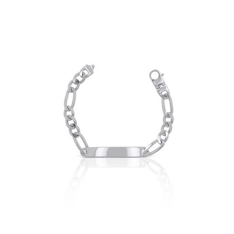 MUAU Schmuck  Plaketten-Armband Silber 925 Figaro, 8mm, 19cm 