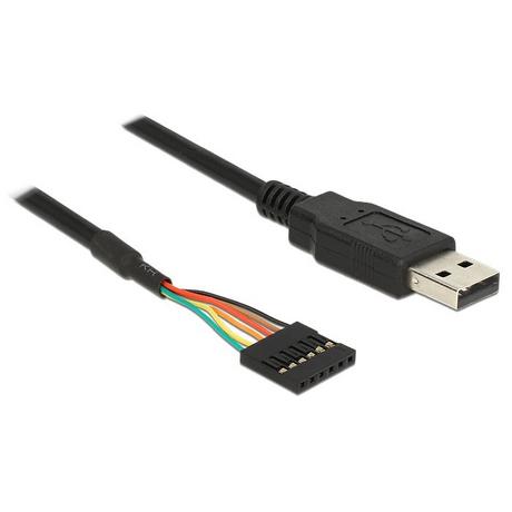 DeLock  1.8m USB2.0-A/TTL 6-p câble USB 1,8 m USB A Noir 