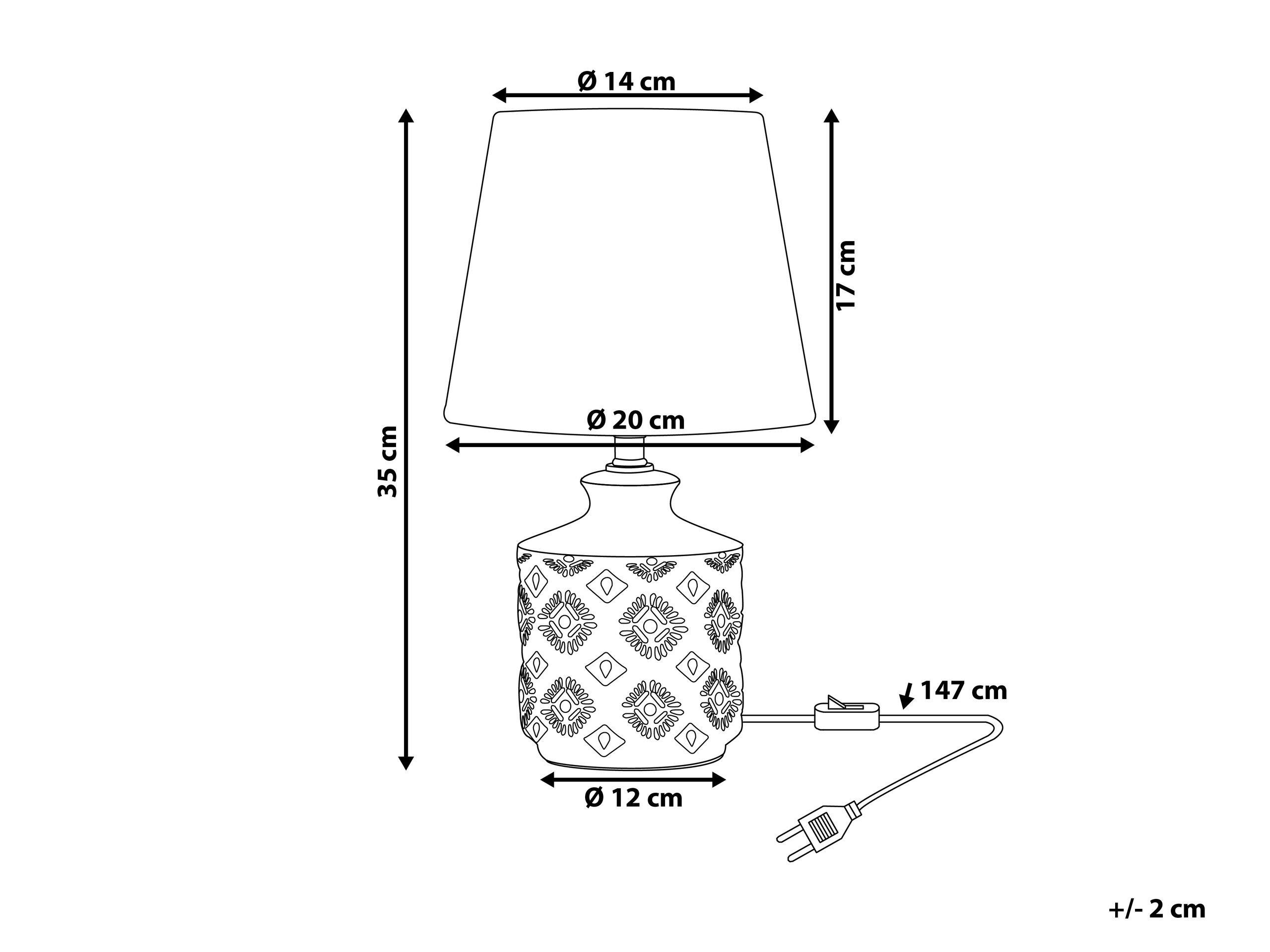 Beliani Lampada da tavolo en Ceramica Retrò ROSANNA  