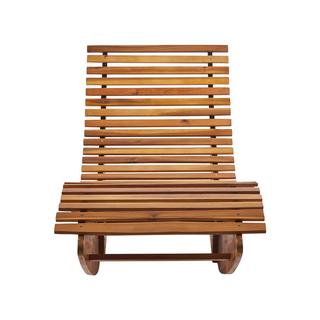 Beliani Lettino Prendisole con Cuscino en Legno d'acacia Classico BRESCIA PREMIUM  