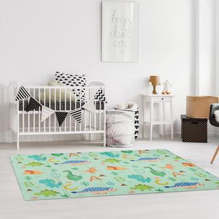 Northix Faltbare Spielmatte mit Dinosaurier und Zug  